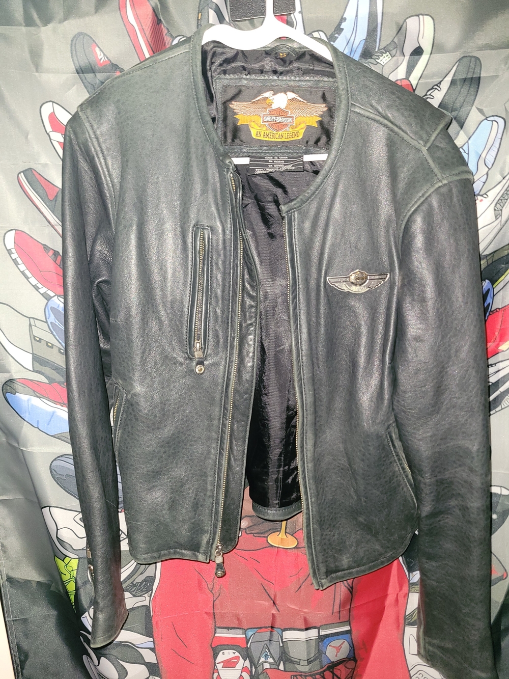 Harley-Davidson Black Leather Riding Jacket with Wing Badge